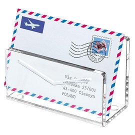 FUCDTEFC Acrylic Mail Holder, Clear Acrylic File Letter Organizer, Vertical Envelope Mail Holder for Desk, Lightweight Countertop Bill Holding Sorter Letter Invoice Stand for Home Office School