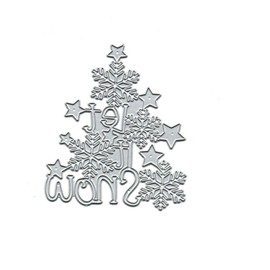 Vintage Snowflake Christmas Tree Metal Die Cuts, Merry Christmas Tree Cutting Dies Cut Stencils for DIY Scrapbooking Decorative Embossing Paper Scrapbooking Card Making
