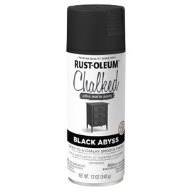 Rust-Oleum 392046 Chalked Ultra Matte Spray Paint, 12 oz, Black Abyss