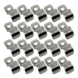 esahpss 304 Stainless Steel Wiring Card Clip, Wire and Cable Management Fixing Clip, Single-Sided Saddle Clip, 0.95cm Bundle Wire Diameter 10 (mm), 24 Pieces per Sale