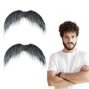 Glue-On Moustache Fake Beard Moustache for Halloween Grey