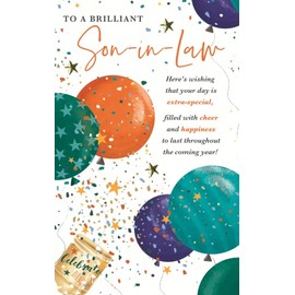 Brilliant Son-in-Law Embellished Birthday Greeting Card Words to Cherish Cards WCH039