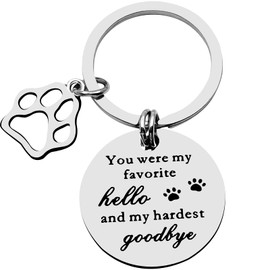 Dog Cat Memorial Gifts Remembrance Keychain Jewelry for Dog Cat Lover Family Loss of Pet Sympathy Condolences Gifts in Memory of Beloved Dog or Cat Pet Lover Owner Puppy Parent Pet Keepsake Key Ring