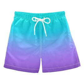 Bright Turquoise Teal Boys Swim Trunks Baby Kids Swimwear Summer Toddler Beach Board Shorts Bathing Suit 2T