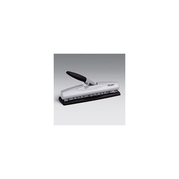 Swingline LightTouch Desktop Paper Punch, Black/Silver