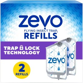 Zevo Flying Insect Trap Fly Trap 2 Refill (2 Total Cartridges)- BUY MORE & SAVE!