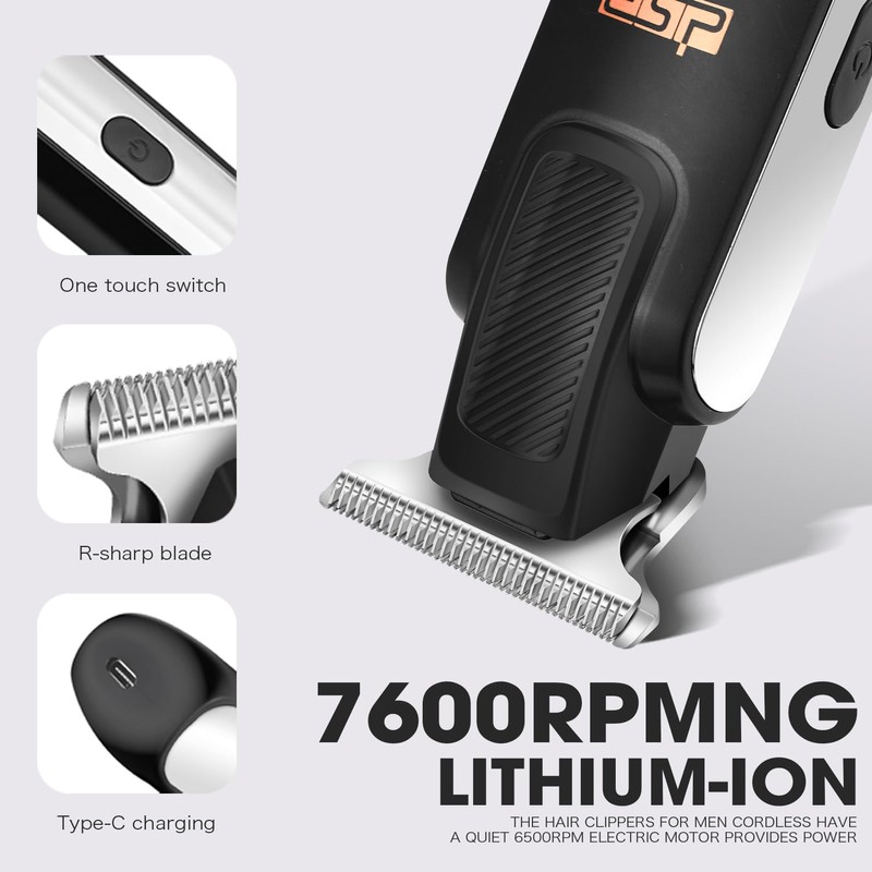 DSP Peanut Cordless Hair Trimmer for Men, High-Speed 7600RPM Clipper,