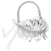 Wedding Flower Girl Basket Silver Hand Flower Basket Romantic Rhinestone
