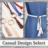 LEX STANDARD BL003 Women's Belt, Thin Waist, Suede, Casual, Braided