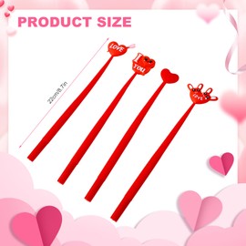 YimeBand 12 Pieces Heart Shaped Pens Valentine's Day Heart Ballpoint Pens Black Ink Decorative Cute Pens - Women Girl Heart Writing Ballpoint Pens for Office School Supplies Valentines Birthday