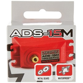 ARRMA ADS-15M V2 AR390139 Ads-15M V2 Metal Gear Waterproof Steering Servo (Includes Servo Horns & Hardware), Red, 15 kg