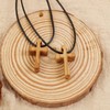 Haoyull Cross Necklace, Prayer Cross Necklace for Reflection, Wooden Crucifix