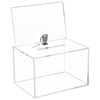Acrylic Donation Box with Lock and Sign Holder,16x11.5x10cm Portable Clear
