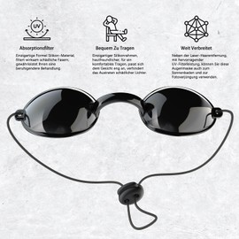 SEMNEANT IPL Safety Glasses 200-2000nm | OD6+ UV/IR/LED Protection | Adjustable Headband | Full Light Blocking for Solarias & IPL Treatments