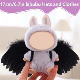 Mini Plüsch Puppen Kleidung Outfit nur Bekleidungs zubehör für 17cm Labubi (Puppen Nicht im Lieferumfang enthalten)