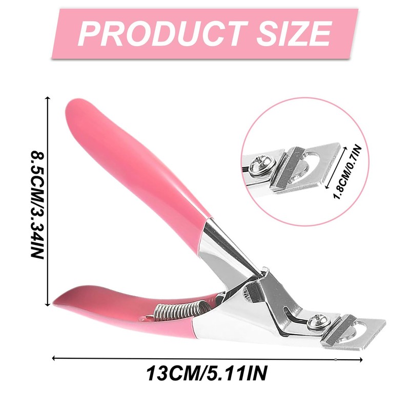 Nail Clipper, Pink Stainless Steel False Nail Clipper, Nail Trimmer