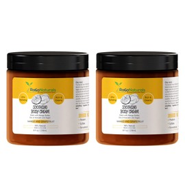 RaGaNaturals Tropical Bliss Hand and Body Cream, Mango Butter Body Cream with Argan and Avocado Oil - Plant Based, All Natural, Women, Men, Babies and Kids - 8 Fl Oz, Pack of 2