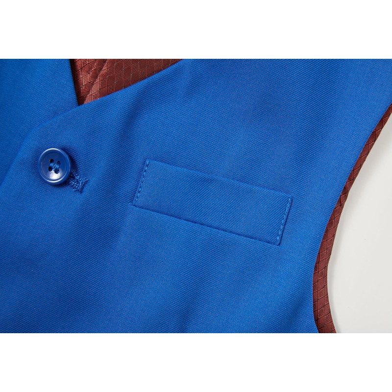 Lycody Chaleco de 3 botones para niños, Azul Real, 2