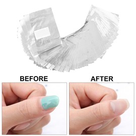 500Pcs Nail Polish Remover Gel Nail Foil Wraps Aluminium Soak Off Foils Cotton Pads Gel Nail Polish Wraps Removal Tool Kit Finger Nail Polish Remover with Lint Free Lager Cotton Pad(500PCS)