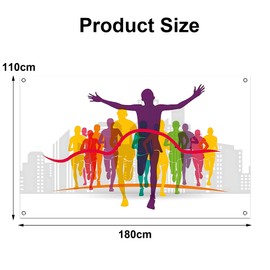180× 110cm Marathon Banner - Marathon Runner Gifts, Good Luck Gifts for Marathon Runners, Post Marathon Gift Female Male, Ultra Marathon Gifts for Women Men, Now Is The Time for Running