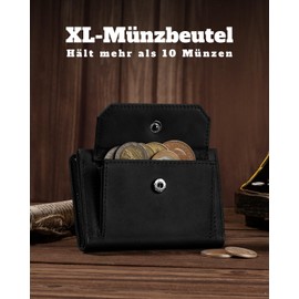 DODENSHA MagSnap Men's Wallet I Slim Wallet with XL Coin Compartment for 10+ Coins I Credit Card Holder Wallet Men for 10+ Cards I Magnetic Closure Wallet Men I RFID Protection, black, Modern