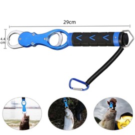 Fish Grip, Fish Catcher with Measuring Function, 360 Degree Horizontal Rotation, Anti-Slip, Fishing Tool, Convenient Fish Grab (Blue)