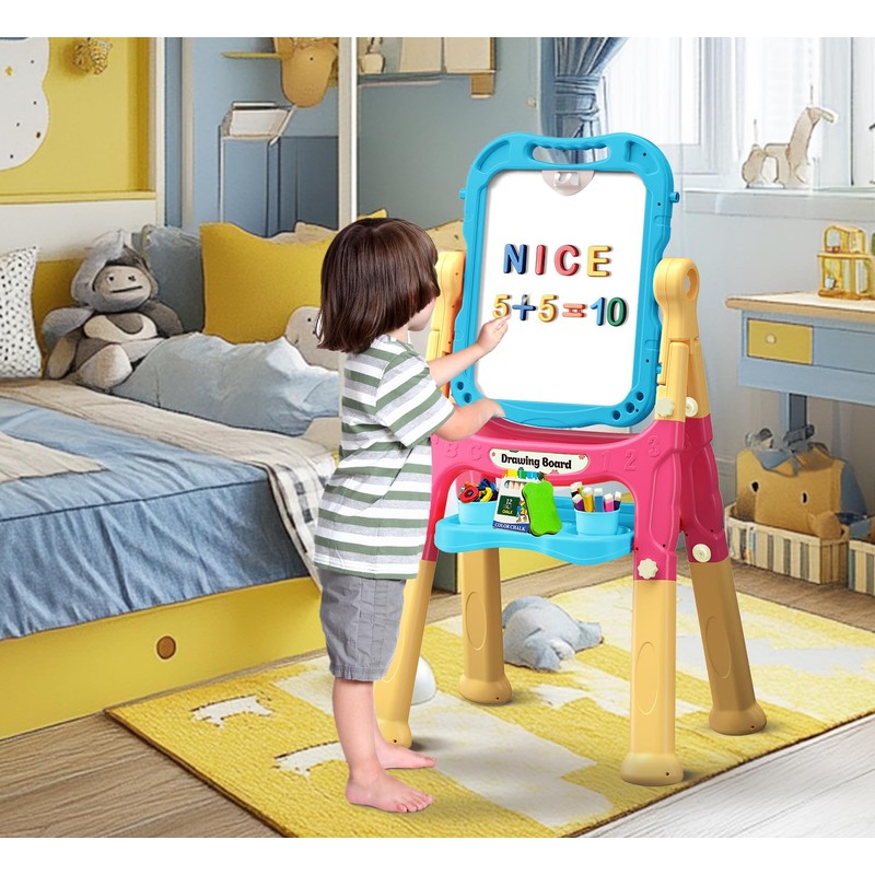 Juivin Art Easel for Kids Double Sided Magnetic Drawing Board