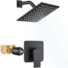 Heyalan 8 Inch Shower Head and Handle Set Square Shower