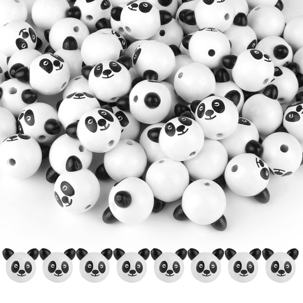 lahnao Pack of 40 Wooden Beads with Face, 25 mm