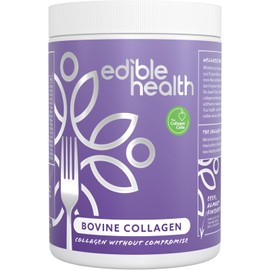 Edible Health Premium Collagen Powder 400g | Types 1 & 3 Hydrolysed Bovine Protein Peptides | 18 Amino Acids | Paleo, Keto, Kosher, Halal | 30-Day Supply | UK & EU Certified Collagen Supplement