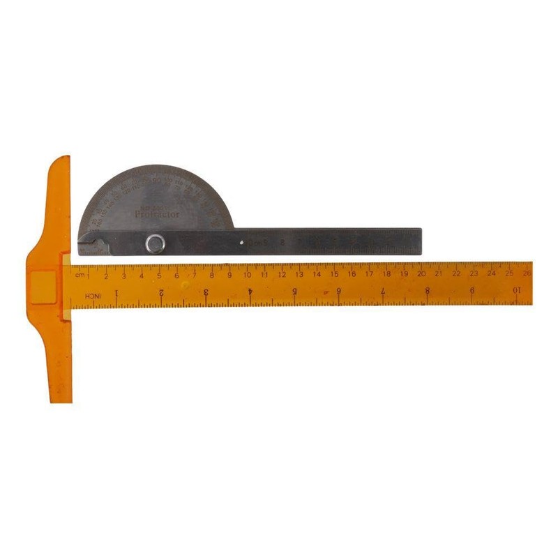 Stainless Steel Protractor 0-180 Degrees Two Arm Ruler Angle Protractor