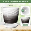 YUFDA 8 Inch Plant Pot,Ceramic Planter with Drainage and Saucer,Ceramic