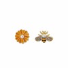 Bee Earrings for Women, Cute Pearl Bee Daisy Asymmetric Stud