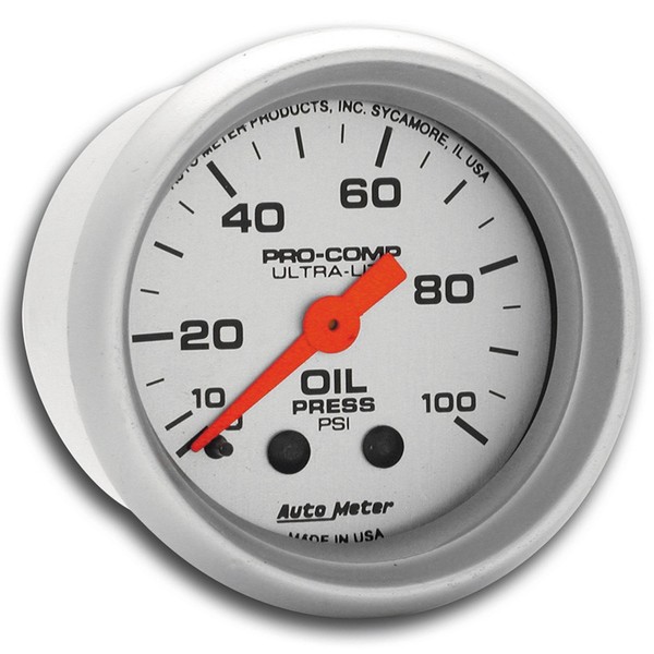 Auto Meter 4321 Ultra-Lite Mechanical Oil Pressure Gauge, Regular, 2.3125 in.