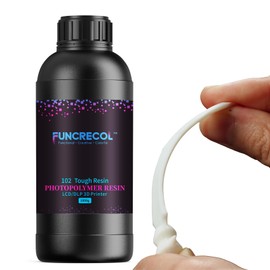 FUNCRECOL Tough Resin,365-405nm Photopolymer Resin with High Precision and High Toughness Fast UV-Curing 3D Printer Resin for LCD/DLP 3D Printing, White 1000G