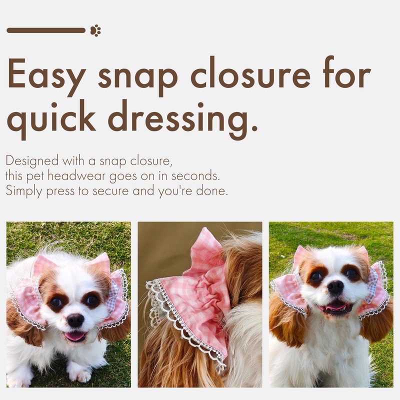 Soft Cotton Dog Headband for Cocker Spaniel, Cavalier, Springer -