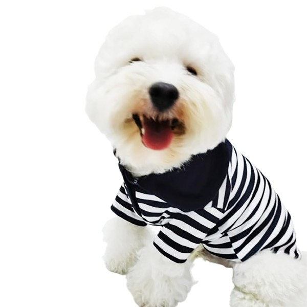 Cute Dog Clothes Striped Dog Polo Shirts Cute Sweater Puppy