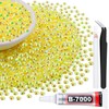 5000Pcs 4mm Resin Jelly Rhinestones with 1Pcs 10ml B7000 Jewelry