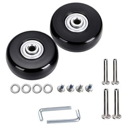 Pack of 2 50 mm x 18 mm Suitcase Wheels Replacement Wheels for Suitcase Luggage Suitcase Wheels Replacement Luggage Suitcase Replacement Wheels Rubber Wheels Replacement Wheels Wheel for Trolleys