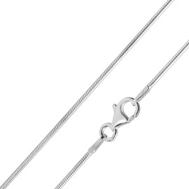 MATERIA Ladies' Snake Chain Necklace 925 Sterling Silver 1.7mm Rhodium-Plated 16-24 inch / 40-60cm #K23