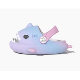 Lanivic Boys Girls Shark Shower and Bathing Shoes Funny Summer Slippers Non-Slip Mules Children's Bath Slippers Beach Shark Slippers, 3 purple, blue, pink