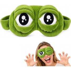 3D Frog Sleep Mask, Antifaz Para Dormir Gracioso, Frog Eye Mask for Sleeping, Adjustable Strap, Soft Contoured Sleeping Mask (1Pcs)