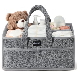 URMYWO Diaper Caddy Organizer - Portable Baby Diaper Caddy with Handle, Large Nursery Organizer Storage Basket for Newborn Essentials, Baby Registry Must Have Shower Gift for Home and Car Travel