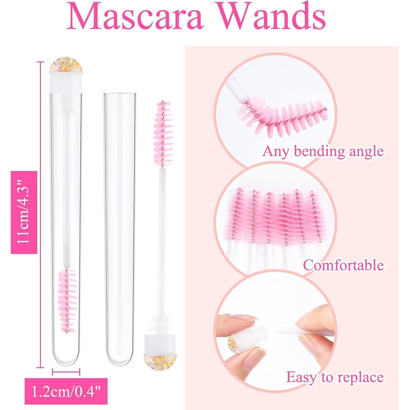 Dming 50pcs cepillo de pestañas varita de maquillaje herramienta de