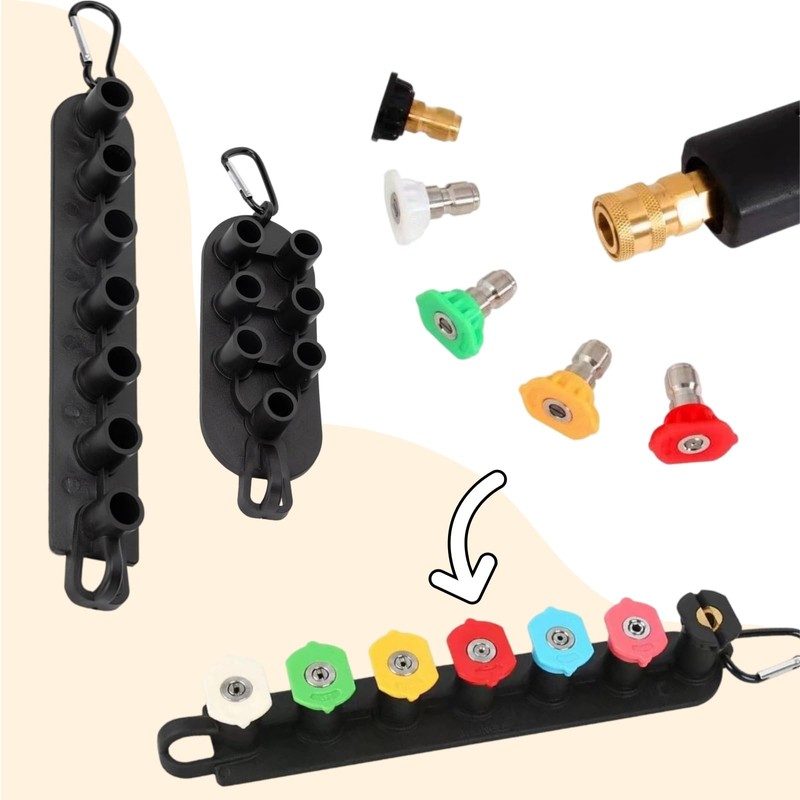 3Pcs Pressure Washer Nozzle Holder Holds 7 Nozzle Compact Nozzle