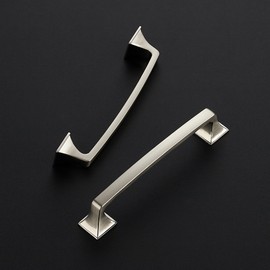 Ravinte 30 Pack Solid 5" Square Foot Cabinet Arch Pull Kitchen Cabinet Handles Brushed Nickel Cabinet Pulls Silver Drawer Pulls Kitchen Cabinet Hardware Kitchen Handles for Cabinets Cupboard Handles