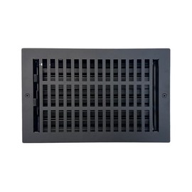 Empire Register Co, Ceiling & Wall Vent Cover - 6x10 inch, Modern Contemporary Design, Textured Black Finish, Metal Damper Attached, Measure Wall Hole Dimensions (not for Floor use)
