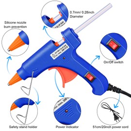Mini Hot Glue Gun with Glue Sticks for Class Projects Small Hot Melt Gun for Kids Low Temp Glue Gun with Rubber Protector Craft Glue Gun for DIY Arts, Sealing, Home Repairs, 20 W (4 Pieces)