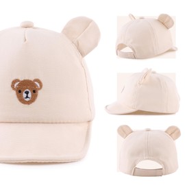 MniJiza Baby Bear Hat Kids Girls Boys Sun Hat Spring Summer Sun Hat, beige