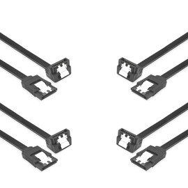 Daniko 4x SATA Cable 50 cm SATA III 3 6 Gbit/s 0.5 m SSD Hard Drive HDD Angled Black